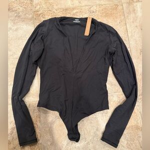 SKIMS Black Long Sleeve Bodysuit